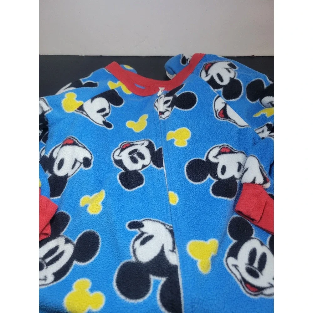 Disney Junior Mickey Mouse Blue Fleece Pajamas One Piece Sleeper Size 2T Toddler
